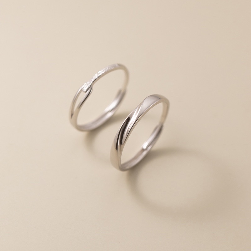 Nhẫn cặp| Nhẫn đôi tình yêu 100% bạc S925-Blackmeo