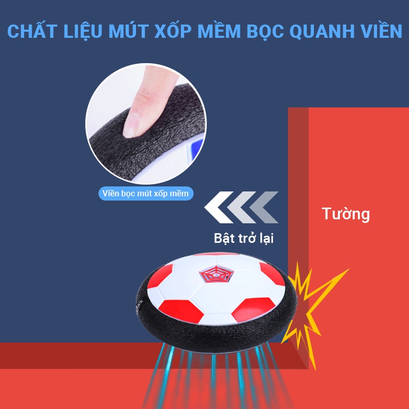 Đồ chơi quả bóng bay lượn trên mặt đất viền bọc mút xốp mềm không đau chân, tích hợp âm nhạc sôi động và đèn LED thú vị