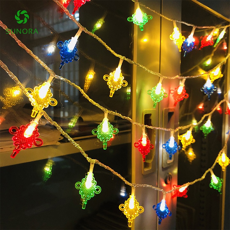 Đèn Led Dây trang Trí Ngoài Trời, Trong Nhà Dạng Đèn Lồng Đỏ, Nút Thắt Nhiều Màu