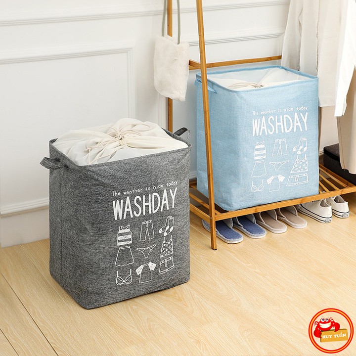 Hộp vải đựng chăn màn quần áo gấp gọn WASHDAY 75L (WD75)