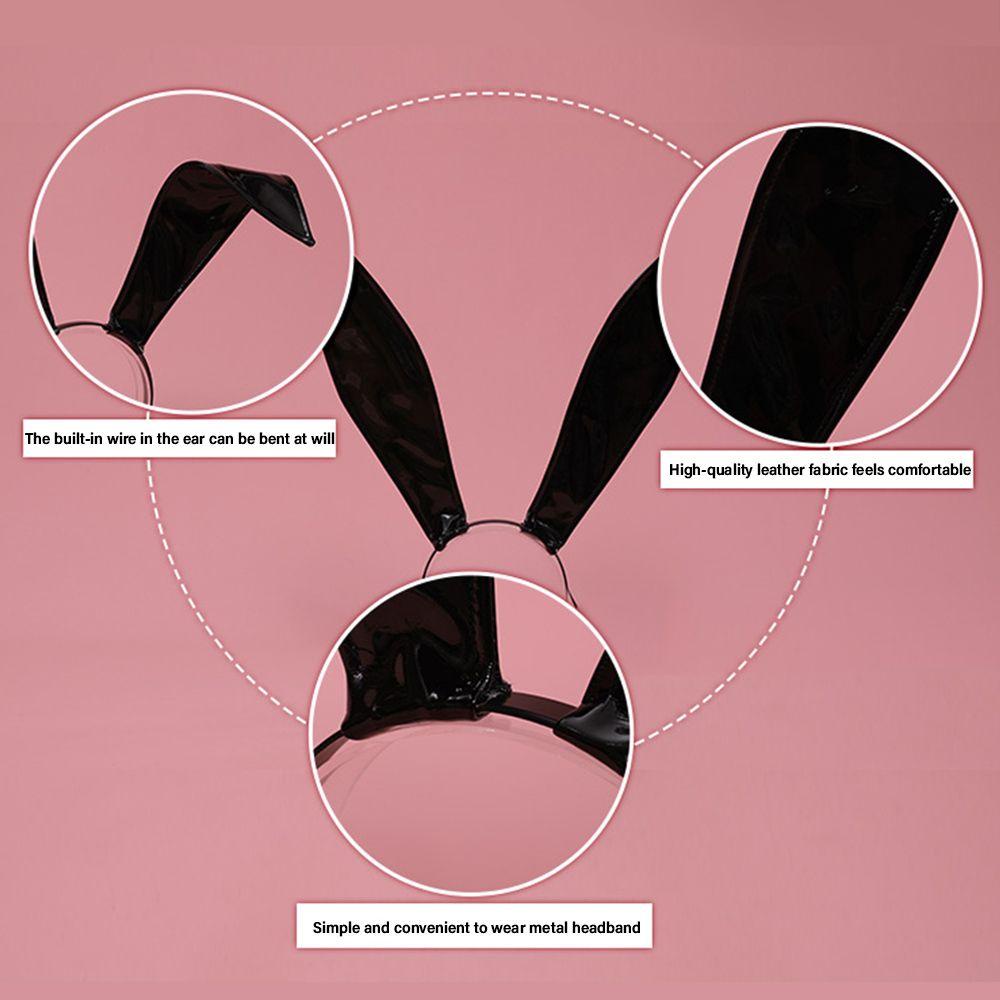 Băng Đô Tai Thỏ Bằng Da Đáng Yêu Dành Cho Bé