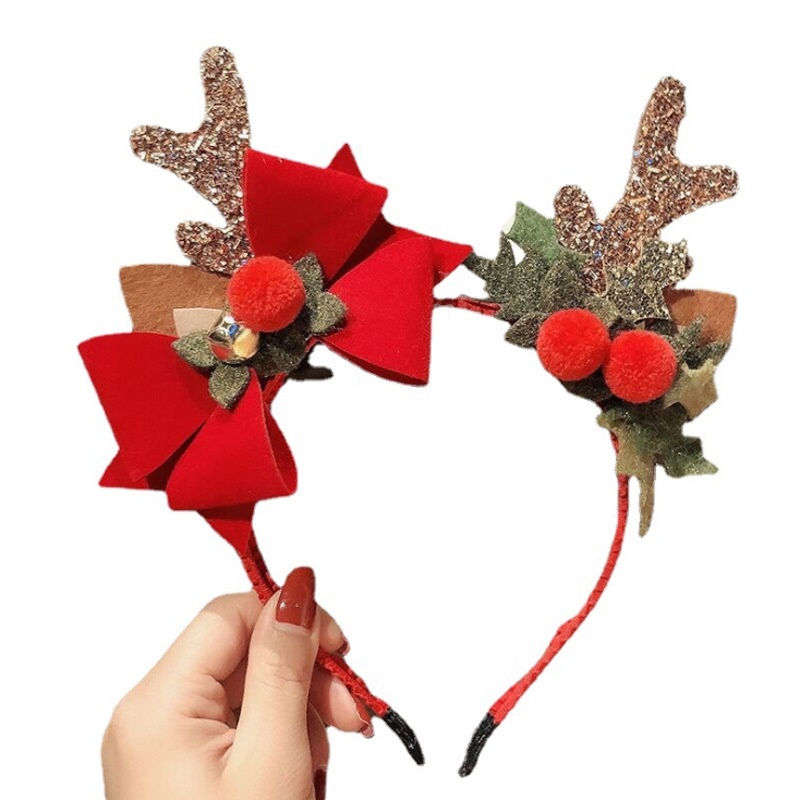 Băng đô cài tóc hình sừng tuần lộc dễ thương cho nữ