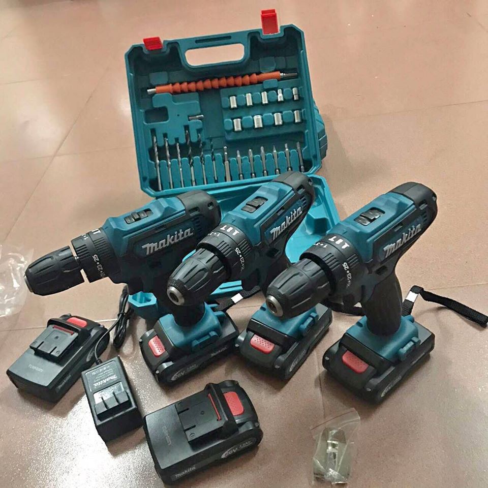 Máy Khoan Pin MAKITA 24V Có Búa, Khoan bắt vít cầm tay 24 phụ kiện