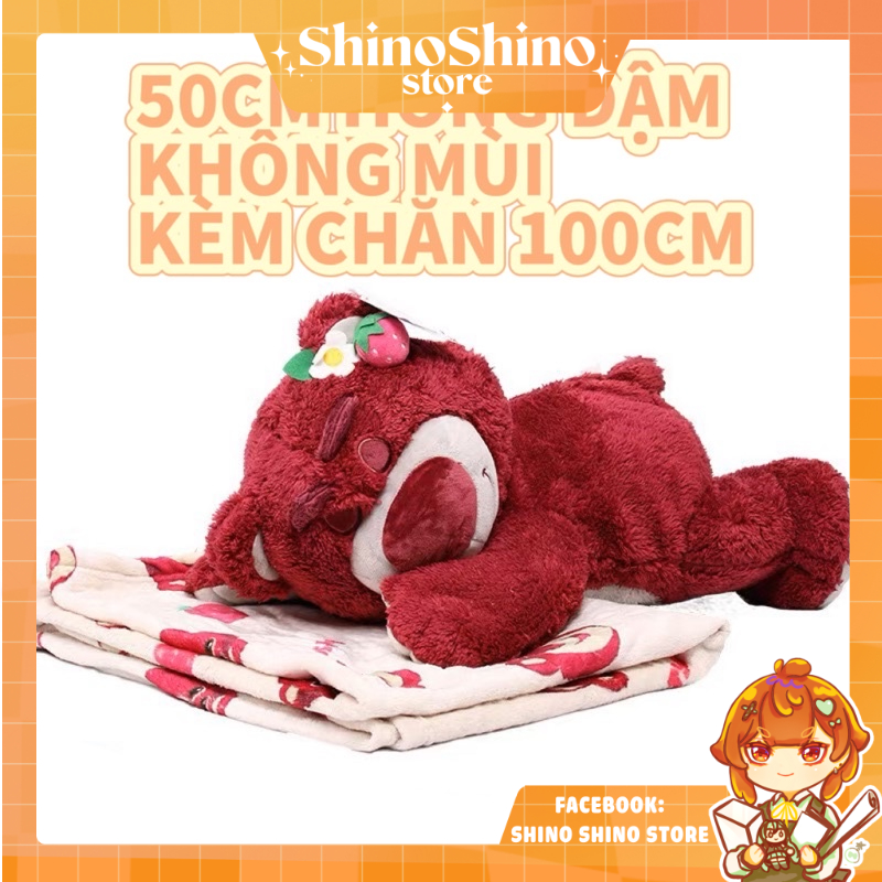 [sẵn] thú bông gấu dâu nằm losto có mùi hương hoa nhẹ chính hãng