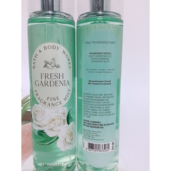 FRESH GARDENIA- Bộ Xịt thơm Body mist Sữa tắm Dưỡng thể Chăm sóc toàn thân Bath & Body Works