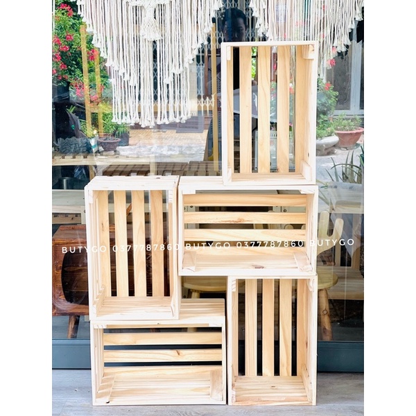 Thùng gỗ 💥 CAO CẤP 💥 Pallet box pallet trang trí kèm ảnh thật