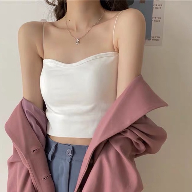 Áo 2 Dây Croptop Sexy Có Đệm Ngực Body Dáng Ôm Nữ TOPBRA