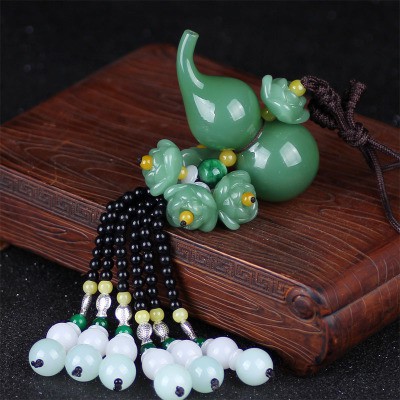 Khánh Ngọc treo xe hơi ô tô BẰNG ĐÁ, nhà cửa hình BÌNH RƯỢU HỒ LÔ  mix Hoa Sen sang trọng