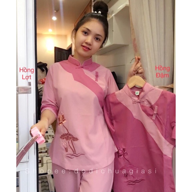 Đồ Lam Đi Chùa # SẪM 2 NÚT # Đồ Bộ Nữ # Quần Áo