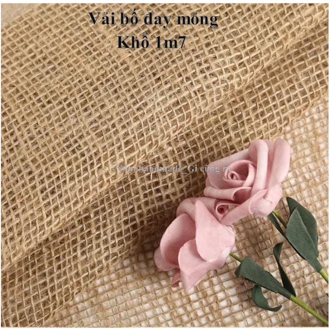 Vải bố đay thưa, khổ 1.7m, dài 1m, vải bố, vải đay trang trí, làm phông nền chụp ảnh, rèm cửa, handmade, decor, trải bàn