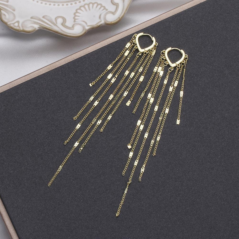 Hoa Tai Dáng Dài Mặt Hình Trái Tim Phối Tua Rua Thời Trang Cho Nữ