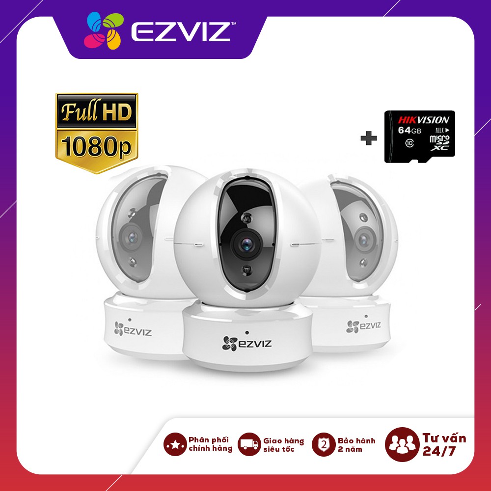 Combo Camera Ezviz CV-246 2MP (1080p) + Thẻ nhớ Hikvison 32GB 64GB tốc độ ghi 90Mb/s | BigBuy360 - bigbuy360.vn
