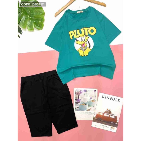 Bộ thun cotton thái dẻo mềm tay ngắn quần lửng hình chụp thật