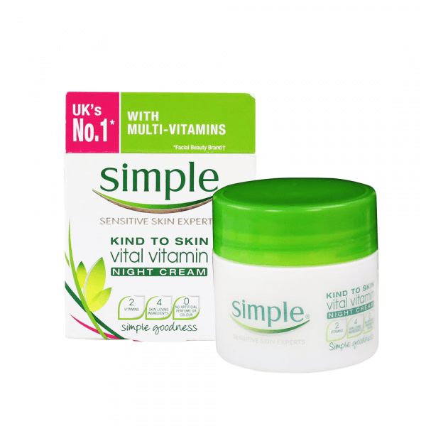 [Mã COS1904 giảm 8% đơn 300K] Kem dưỡng da cấp nước ban đêm Simple Kind To Skin Vital Vitamin 50ml | BigBuy360 - bigbuy360.vn