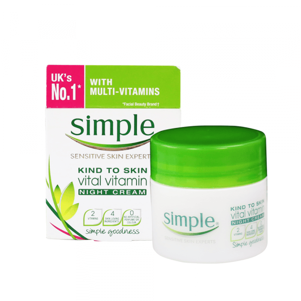 Kem dưỡng da cấp nước ban đêm Simple Kind To Skin Vital Vitamin 50ml