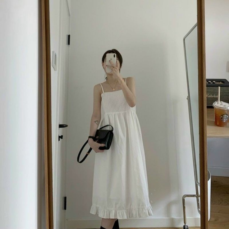 HÀNG SẴN HÀNG SẴN ĐẦM MAXI TRẮNG 2S XẾP LI NGỰC SIÊU HOT SIÊU HOT | BigBuy360 - bigbuy360.vn