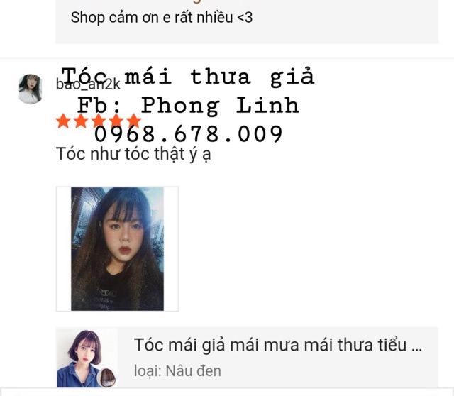 Tóc mái thưa giả , mái mưa giả tiểu thư đáng yêu