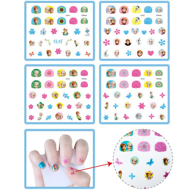 3D Dễ thương Phim hoạt hình Nail Art Sticker Đề can Chống thấm Shining Dán móng tay Công cụ Tự làm