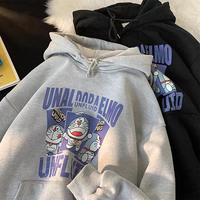 Áo Hoodie Tay Dài Oversize In Họa Tiết Hoạt Hình Nhật Bản Thời Trang Unisex 2022