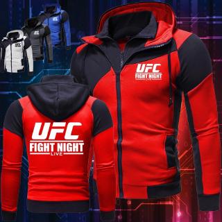 Áo Hoodie thể thao thời trang nam UFC Fight Night Live In Áo Slim-fit Xuân Thu Nam Dây kéo đôi có mũ trùm đầu