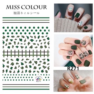sticker dán móng hình cherry, lá họa tiết, dán đầu móng
