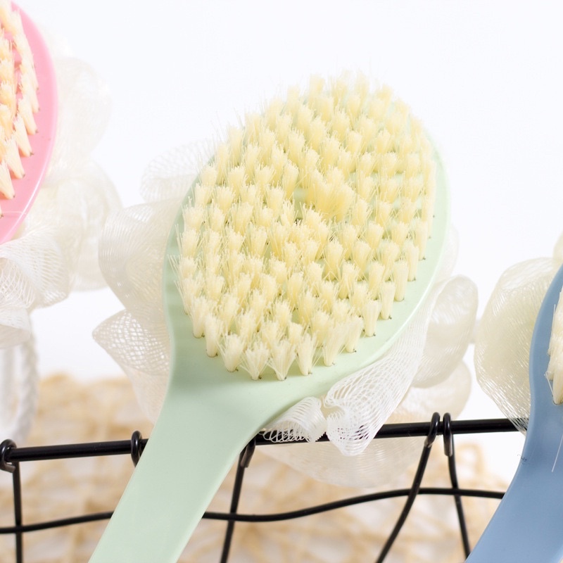 Bàn Chải Chà Lưng Kèm Bông Tắm Mềm Mại