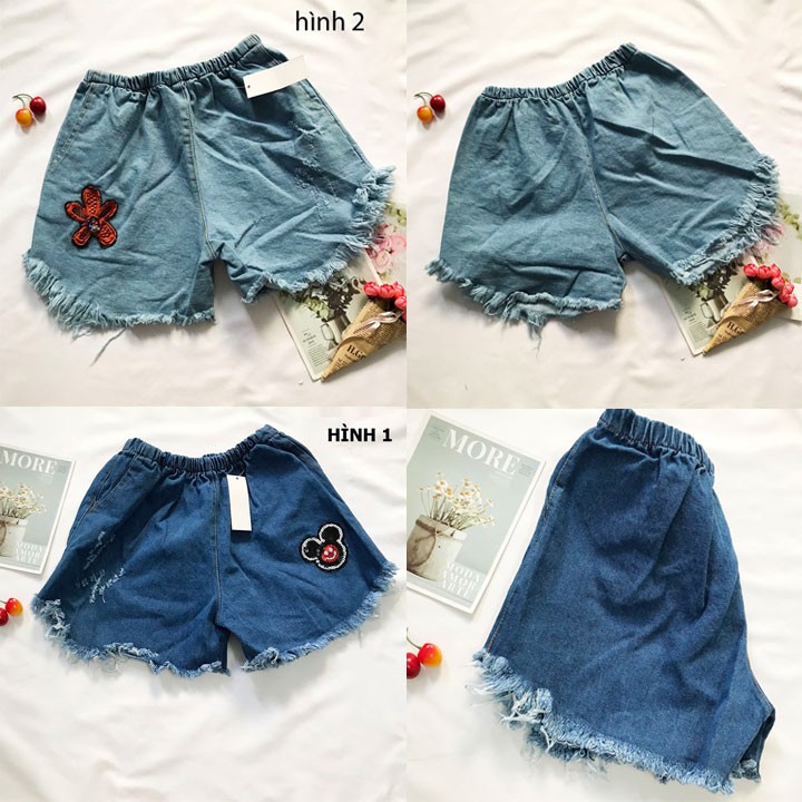 Quần đùi bé gái freesize từ 45-50kg quần short jean bé gái - QG50