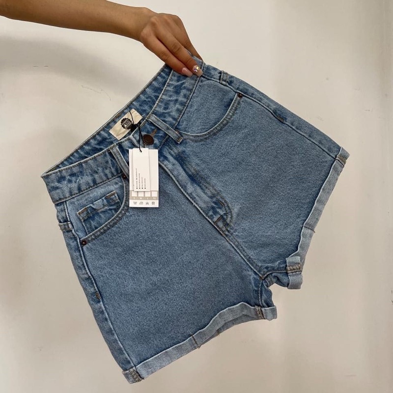 Quần Short Jeans Lưng Cao Xuất Xịn Chất Jean Cotton Siêu Xinh