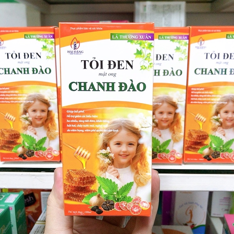 Siro ho Tỏi đen mật ong chanh đào giảm ho, bổ phế (Chai 125ml)