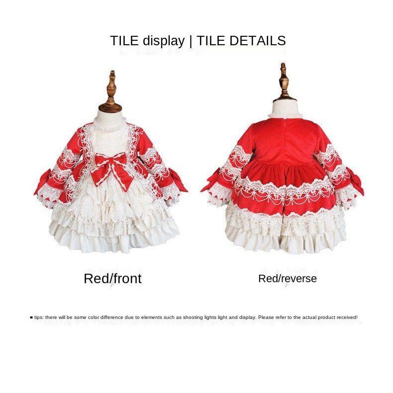 Đầm Công Chúa Phối Ren Xếp Tầng Phong Cách Lolita Cho Bé Gái Dịp Giáng Sinh / Năm Mới | BigBuy360 - bigbuy360.vn
