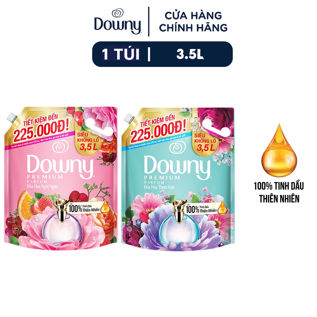 Nước Xả Vải Downy Đóa Hoa Ngọt Ngào/ Đóa Hoa Thơm Ngát Túi 3.5L