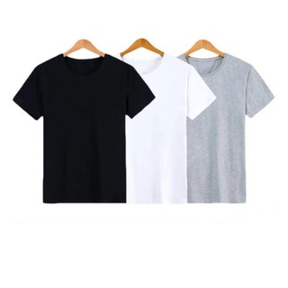 Combo 3 áo thun trơn nam thời trang  màu trắng đen xám _bền đẹp # Cao cấp