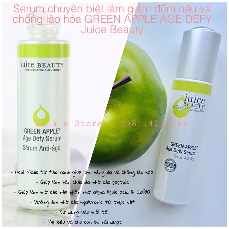 Tinh chất chuyên biệt sáng da, mờ thâm giảm đốm nâu và chống lão hóa Juice Beauty GREEN APPLE AGE DEFY SERUM