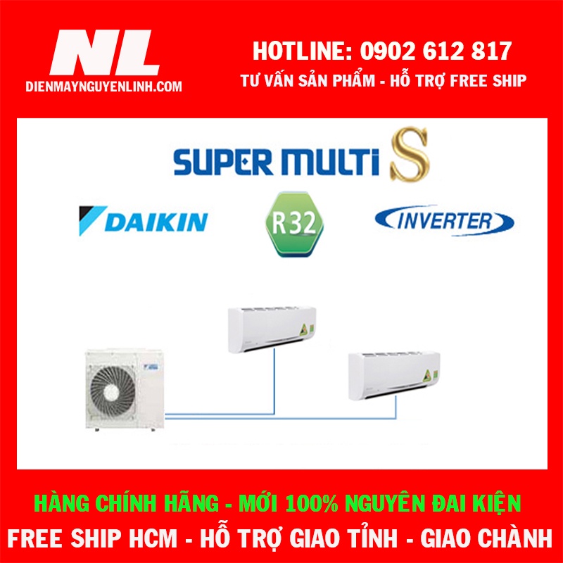 HỆ THỐNG MÁY LẠNH DAIKIN MULTI S INVERTER 2.0HP - 1 DÀN NÓNG 2 DÀN LẠNH