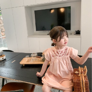 Đầm hồng thêu hoa nhí - 10m002