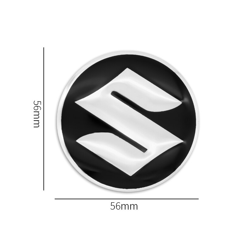 Set 4 miếng dán logo 56mm tiện dụng để trang trí bánh xe ô tô Suzuki Xi7 Swift Viva Ertiga Wagon Cerio