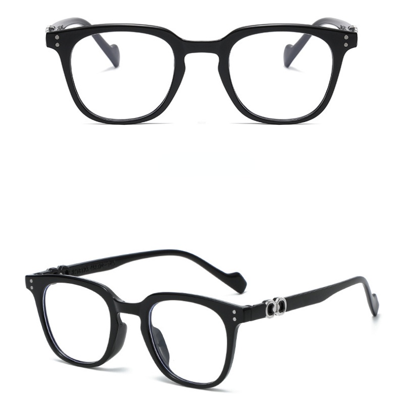 (JIUERBA) Kính Mát Gọng Vuông Màu Đen Chống Bức Xạ Chống Ánh Sáng Xanh Thời Trang Hàn Quốc