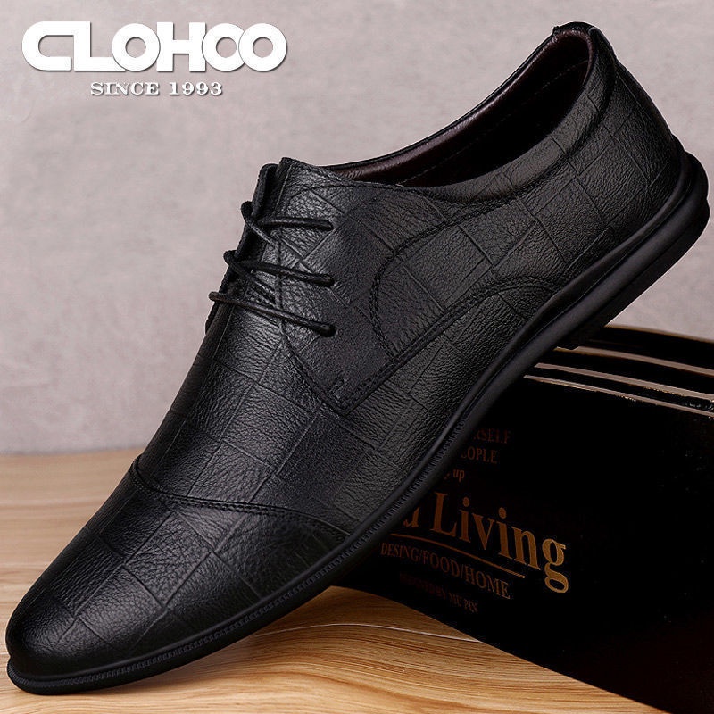 Giày Da Bò Mềm Thoáng Khí Phong Cách Hàn Quốc Cho Nam