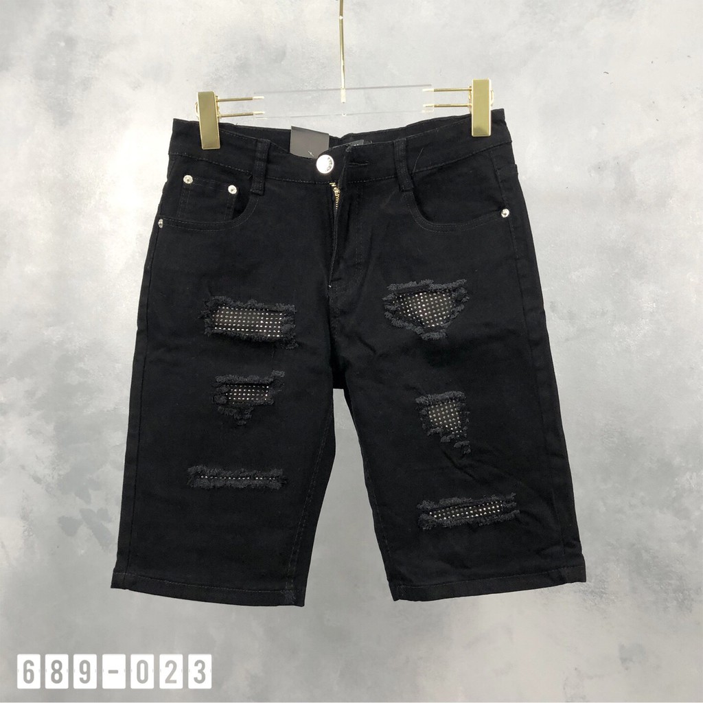 Quần bò ngố nam rách đính đá ARM2,quần short jean chất co giãn nhẹ có đủ sz 40-75kg mặc phong cách cá tính hot trend | BigBuy360 - bigbuy360.vn