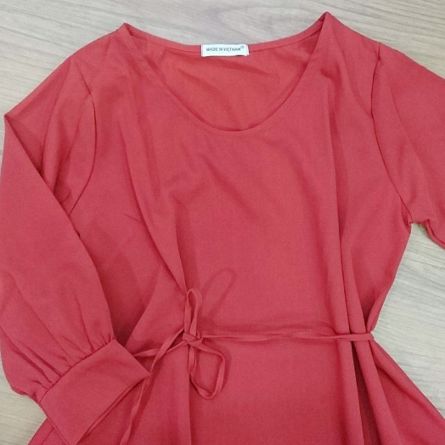 Đầm Nữ thắt eo bo tay chéo thái