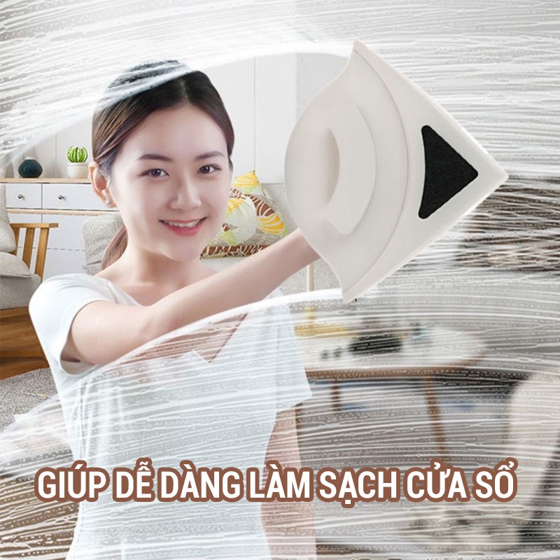 [HÀNG CÓ SẴN] Dụng cụ lau kính 2 mặt nam châm lau cửa kính cao tầng sạch tiện dụng lau kính nam châm