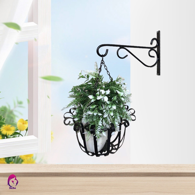 【Hàng mới về】 Wall-mounted Flower Hanging Hooks Holder Plant Flower Pot Basket Bracket Decoration for Garden