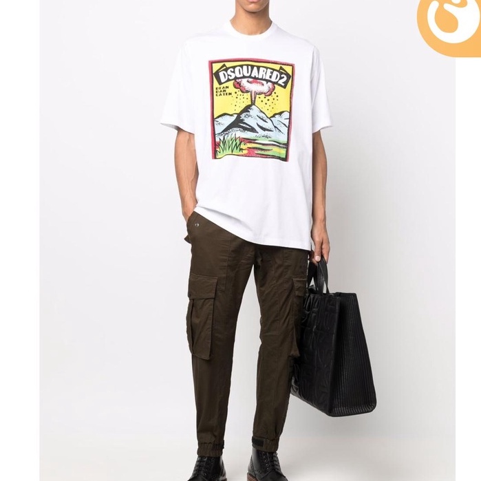 Áo Thun Cotton In Họa Tiết Đồ Họa Dsquared2 Cá Tính Cho Nam