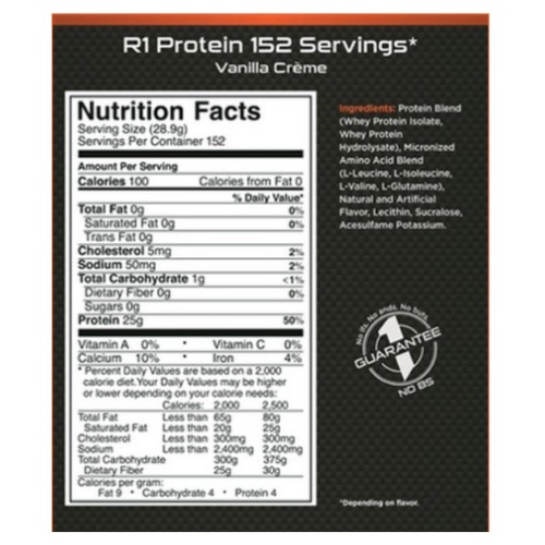 Thực phẩm tăng cơ Rule 1 R1 Whey Protein Isolate/Hydrolysate 10lbs (4.5kg)