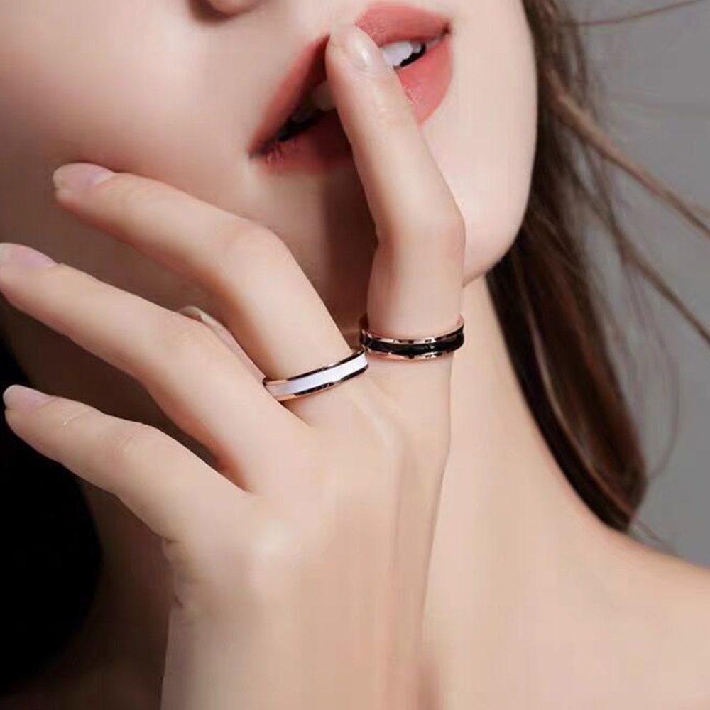 Nhẫn thép titan không gỉ thiết kế đơn giản phong cách Hàn Quốc