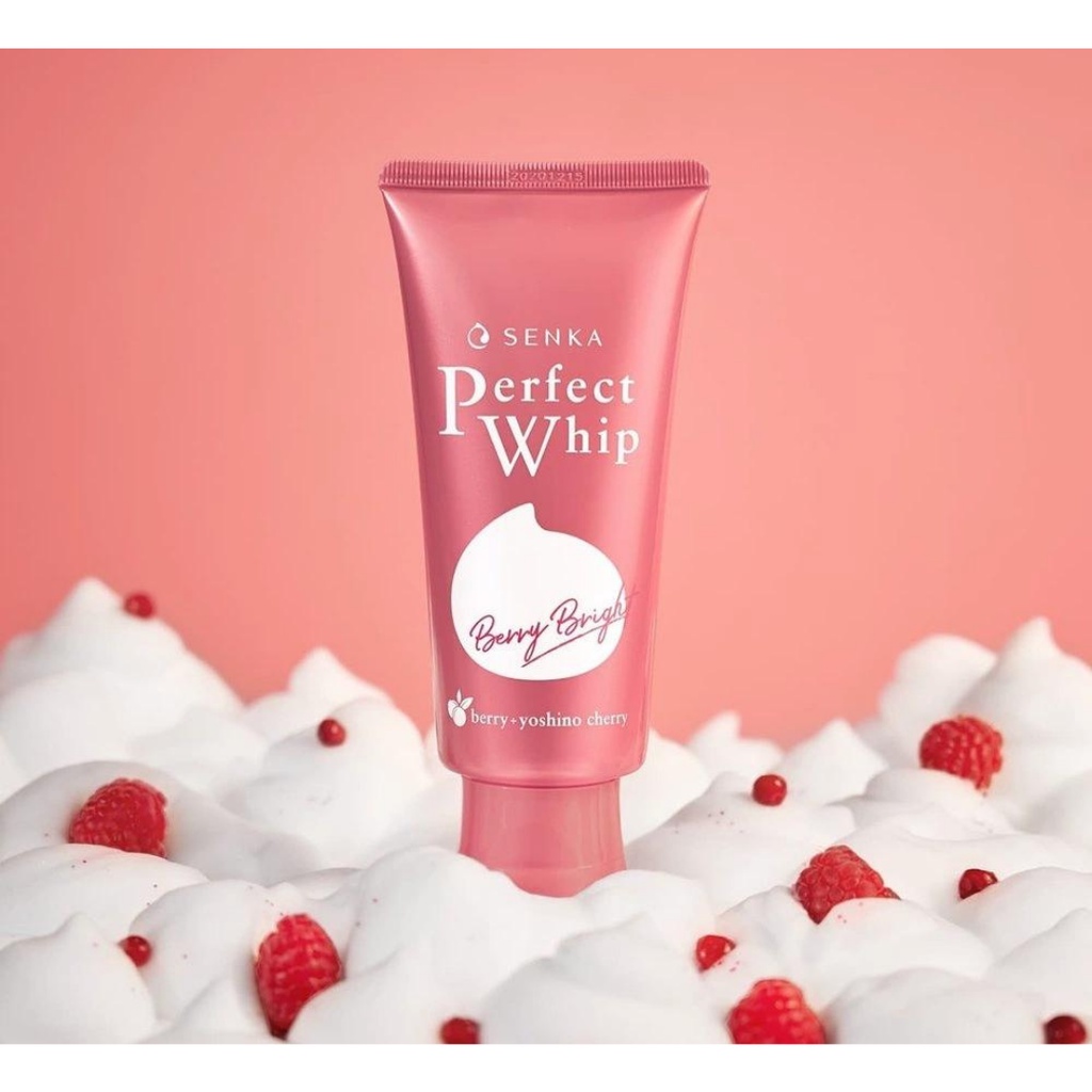 Sữa Rửa Mặt Senka Dưỡng Da Sáng Hồng 100g, hồng đậm