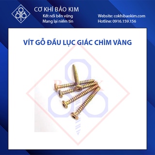 Vít gỗ đầu lục giác chìm vàng