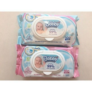 Khăn ướt bobby care không mùi/ có mùi gói 100 tờ