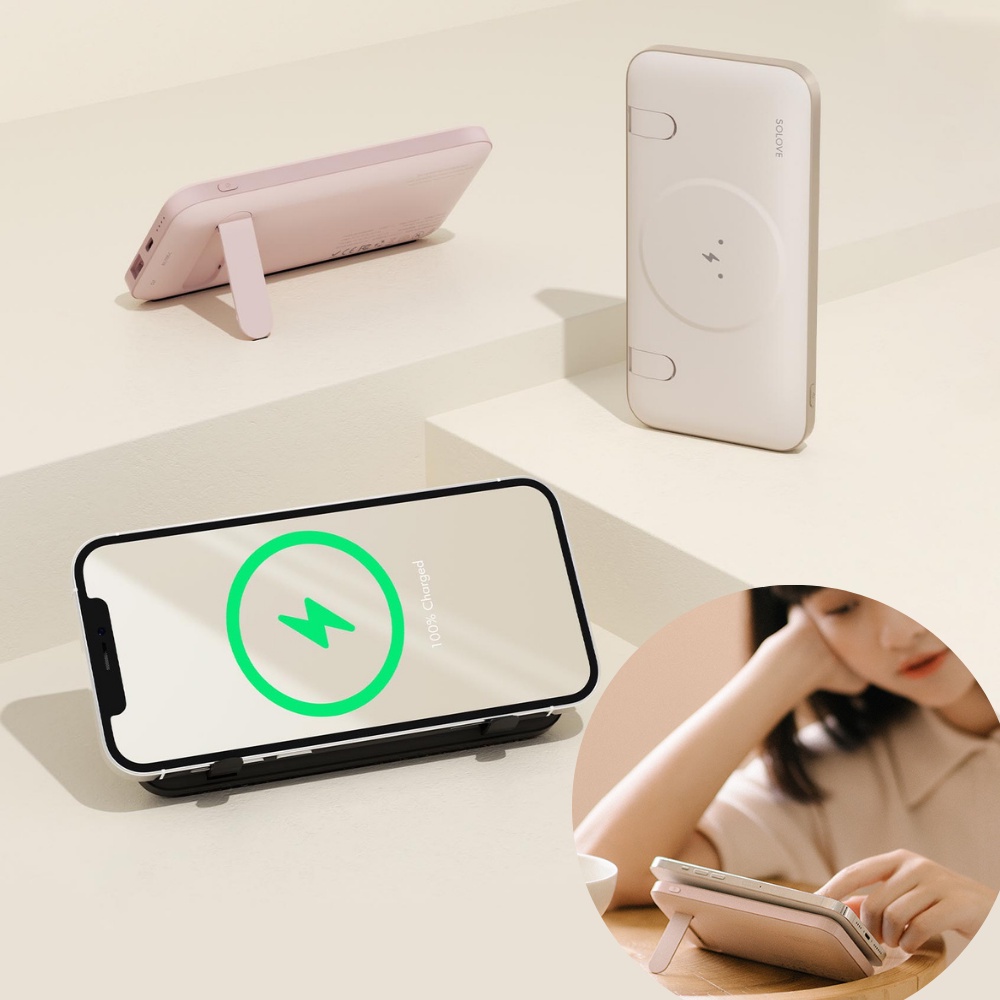 Sạc Dự Phòng Không Dây W10 - Kết Hợp Giá Đỡ Điện Thoại Và Dung Lượng Lớn 10.000mAh - Sạc Nhanh Gấp 4 Lần Thông Thường