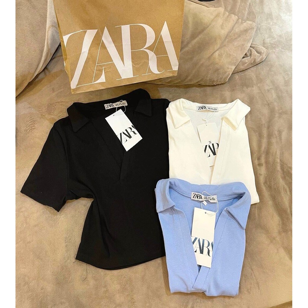 Áo Polo Chữ V Cộc Tay,🌼 Thaovystore<FREESHIP> 🌼,Thun Body Dáng Ôm, Áo Phông Trơn Cổ Tim Bánh Bèo 3 Màu ĐEN TRẮNG XANH | BigBuy360 - bigbuy360.vn